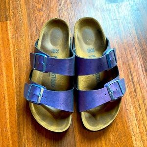 Icy Metallic Purple Birkenstock Arizona Sandals